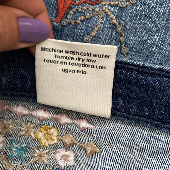 Sneak Peak Denim Embroidered Skirt - Picture 11 of 14